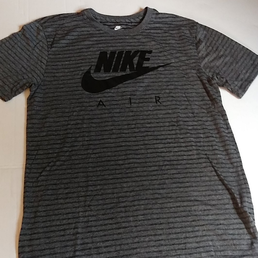 Mens Nike air graphic striped t-shirt grey size M
